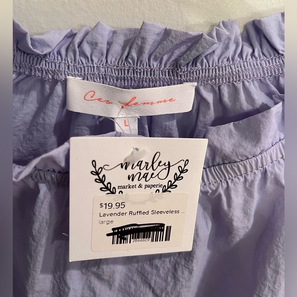 Ces Femme Lavender Ruffle Blouse - Picture 3 of 6